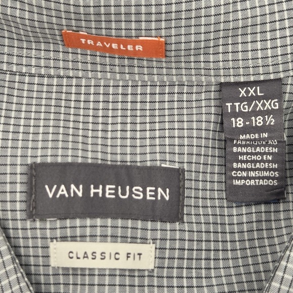Van Heusen Men's XXL (18-18.5) Classic Fit Short Sleeve Button Up LOT OF 3 - Picture 6 of 13